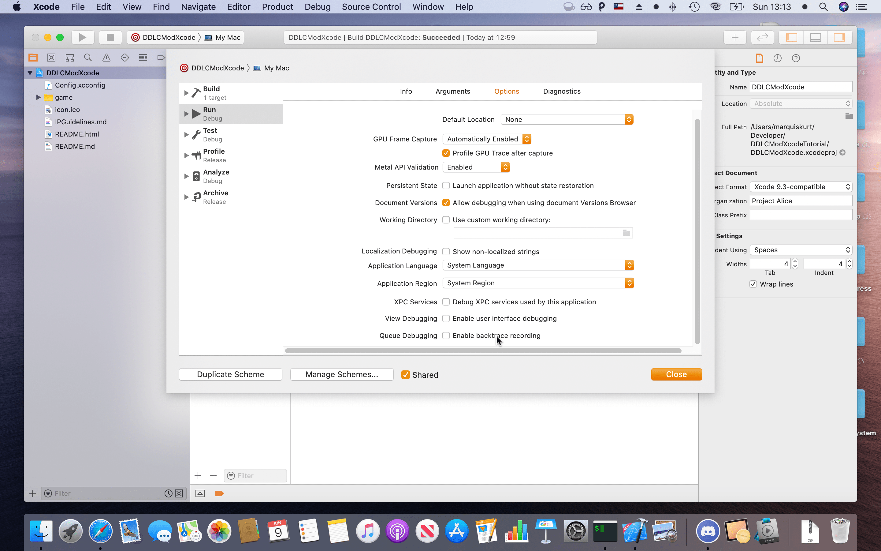 Step 11f: Turn off debugging settings